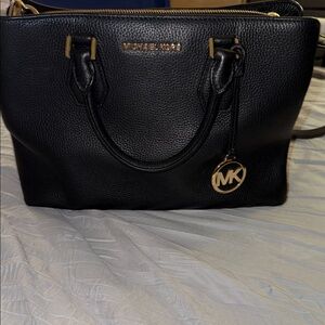 Michael Kors Black Pebbled Leather Satchel